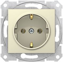 Розетка с заземлением без рамки Schneider Electric Sedna 1-м. бежевый картинка